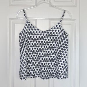 Eliane Rose Tank Top | Size Small | Blue And White Medallion Print